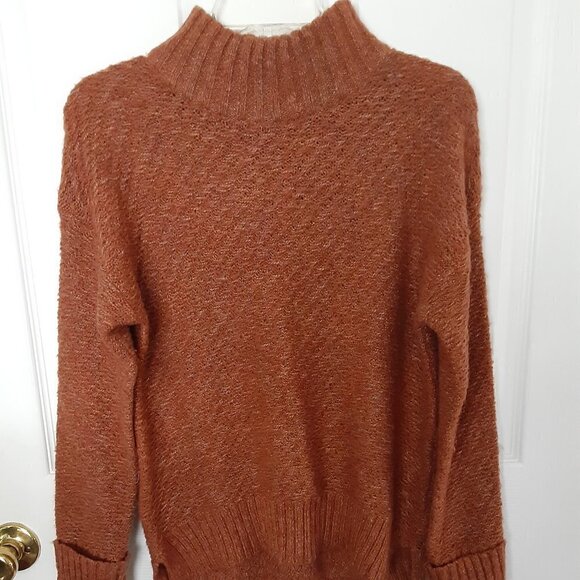 Democracy Sweaters - Democracy Size Small Orange 18" Long Sleeve Turtleneck Sweater